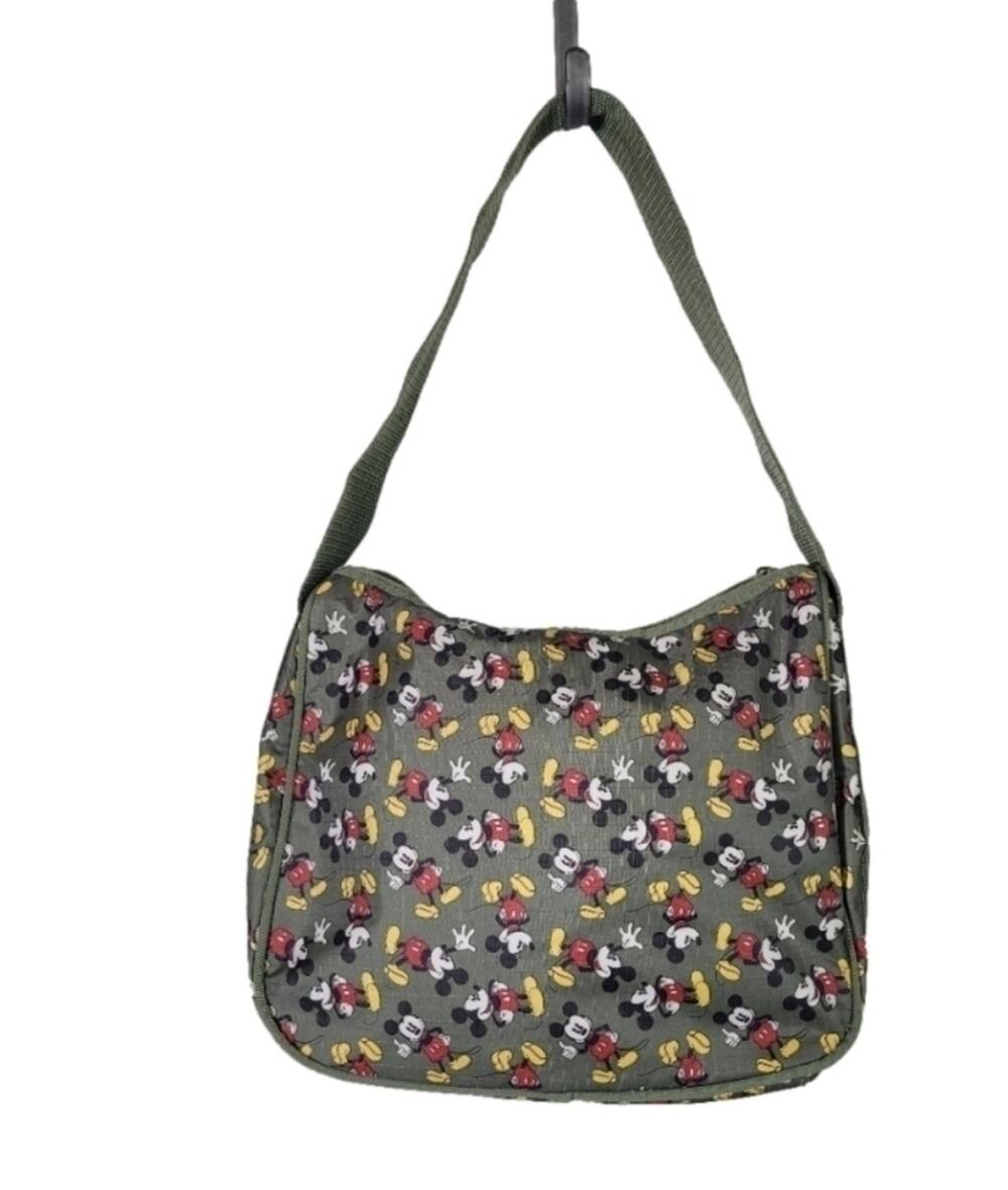 Disney Mickey Mouse Green Nylon Shoulder Bag Purse